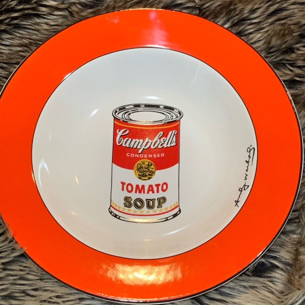 ANDY WARHOL Ceramic Campbell's Soup Advertising Collectable Bowl Block Art Rare
